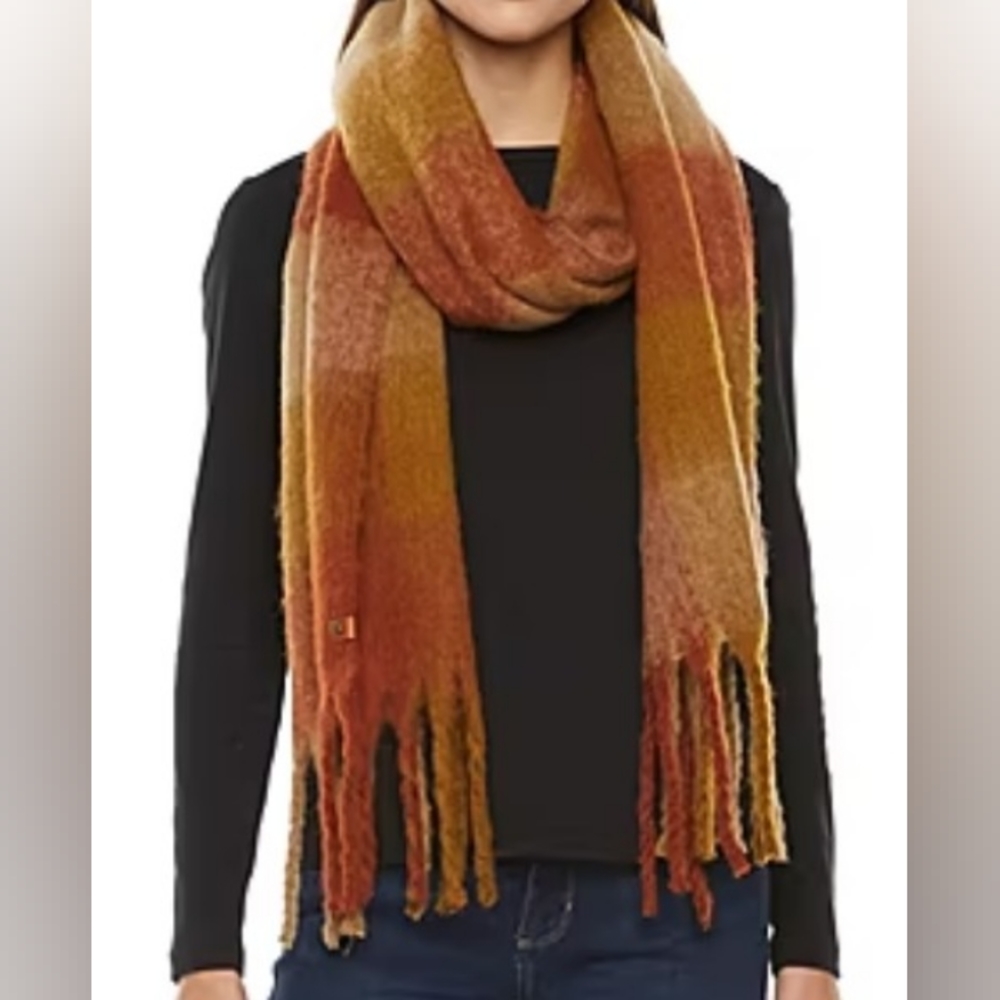 Blanket Scarf Large Checkered Print